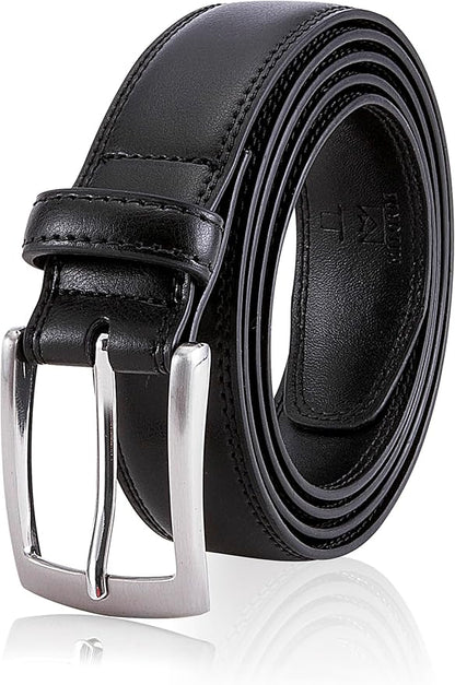 Men's Classic Black Leather Belt – Formal & Business Casual