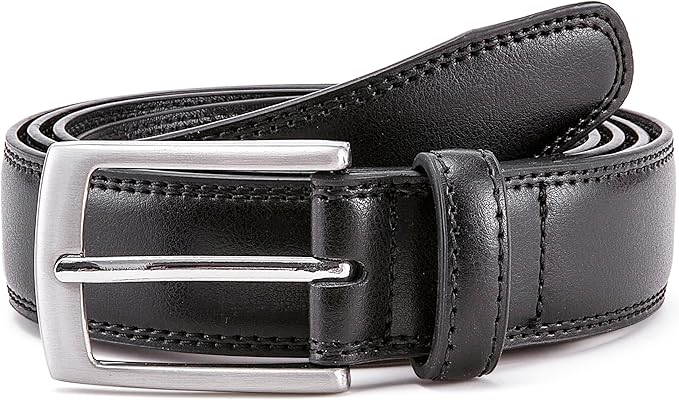 Men's Classic Black Leather Belt – Formal & Business Casual