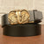 Western Cowhide Leather Belt - Elephant Buckle Statement