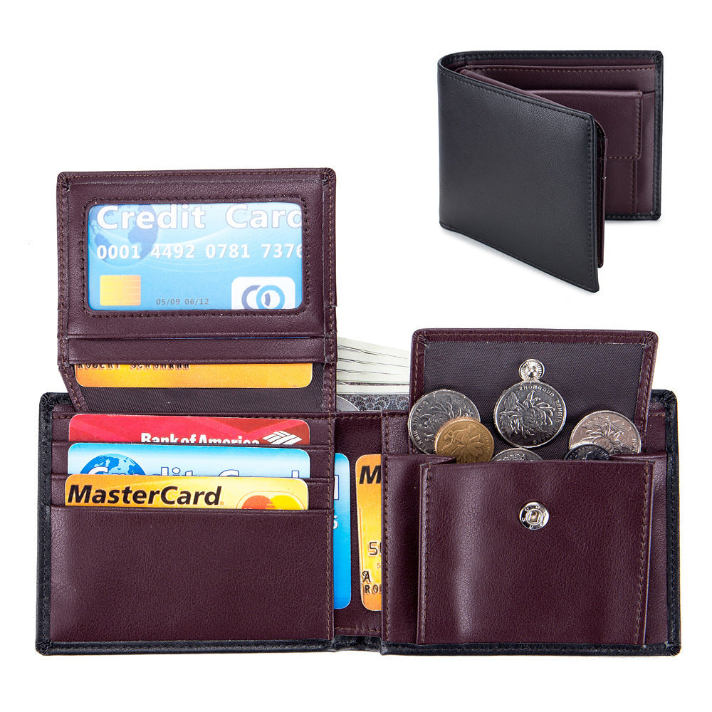 Men’s Short Trifold Wallet | Genuine Leather First Layer Cowhide