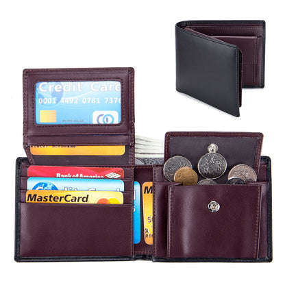 Men’s Short Trifold Wallet | Genuine Leather First Layer Cowhide