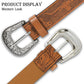 Women's Vintage Leather Belt – Hollow Flower Design