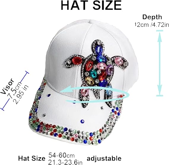 Women's Butterfly & Turtle Rhinestone Bucket Hat