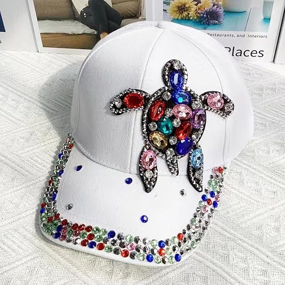 Women's Butterfly & Turtle Rhinestone Bucket Hat