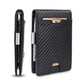 Men’s Carbon Fiber-Style PU Leather Money Clip Wallet – Slim Card Holder