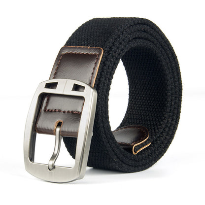 Men’s Outdoor Tactical Canvas Belt with Durable Alloy Buckle