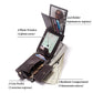 Men’s Multi-Card Real Cowhide Leather Anti-Magnetic Tri-Fold Wallet With Retro European And American Style