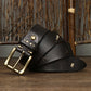 Washed-Out Vintage Cow Leather Pin Buckle Jeans Belt