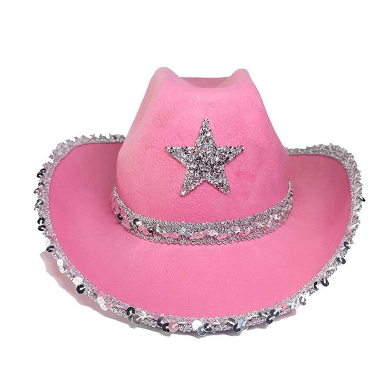 Party Black Bilateral Sequined Cowboy Hat