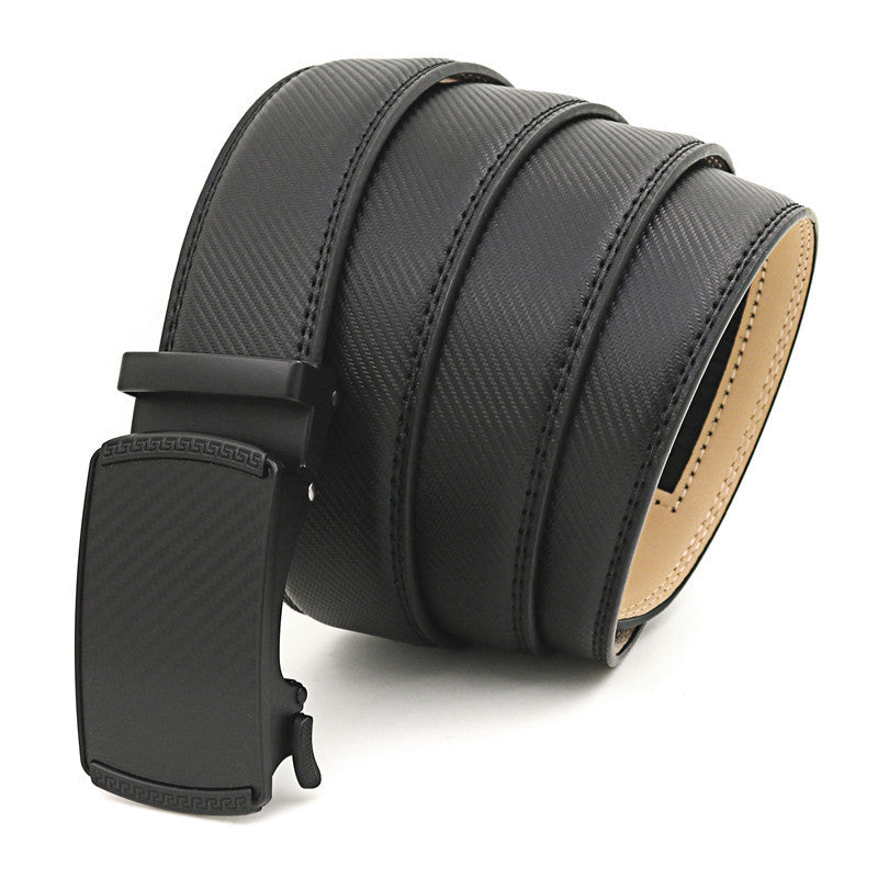 Business Cowskin Leather Belt Men Automatic Buckle - All-Day Fit