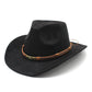 Suede Curling Western Cowboy Hat Ethnic Style Top Hat