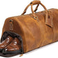 Men's Classic Leather Weekend Bag – Shoe Compartment