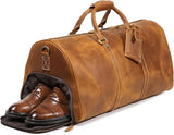 Men's Classic Leather Weekend Bag – Shoe Compartment