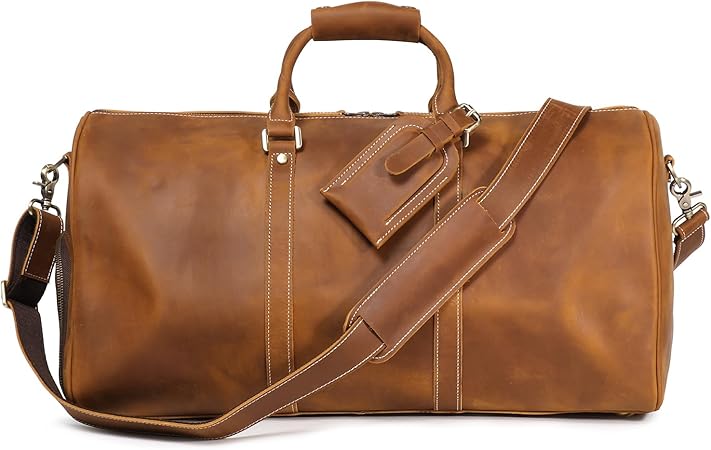 Men's Classic Leather Weekend Bag – Shoe Compartment