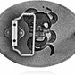 Kneeling Man Cross Skull Belt Buckle – American Flag Detail