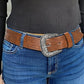 Women's Vintage Leather Belt – Hollow Flower Design