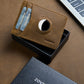 Men’s Genuine Leather Slim Bifold Wallet with Airtag Holder, RFID Blocking, Front Pocket Wallet