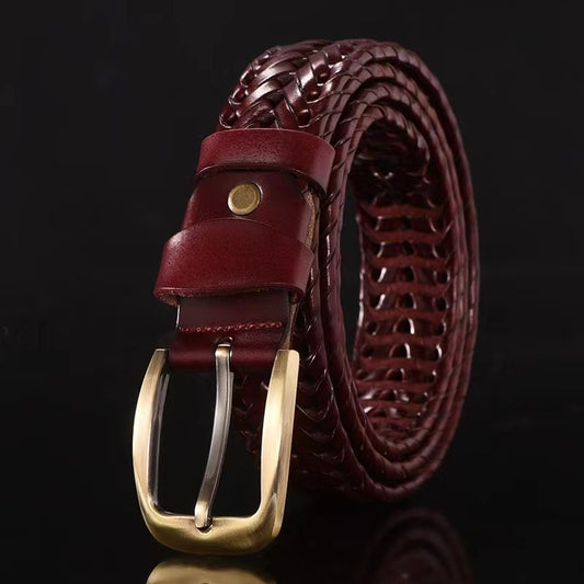 Handmade Leather Pin Buckle Belt – Casual Couple Style