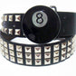 Men's Belt New Black 8 Graffiti Riveted Pant Strap