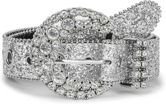 Unisex Diamond Buckle Bling Cowgirl Belt