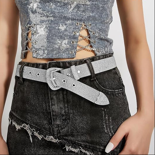Women's Disco Bling Studded Rhinestone Belt