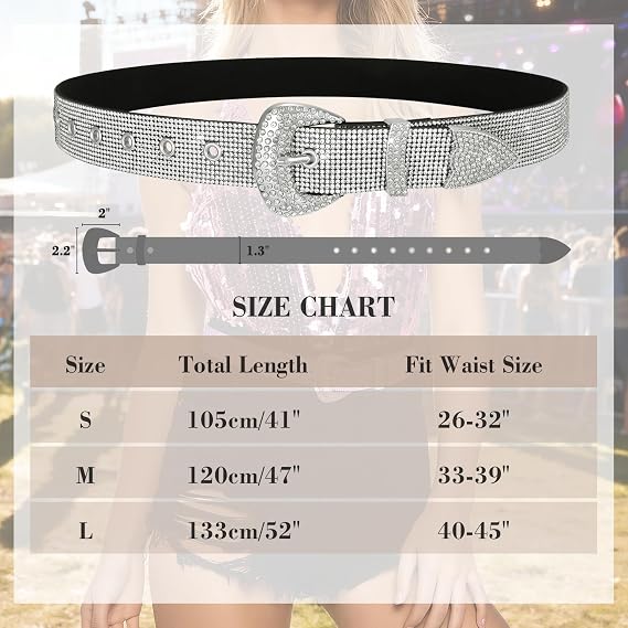 Women's Disco Bling Studded Rhinestone Belt
