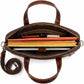 Distressed Leather 3-Compartment Laptop Bag – 15.5"
