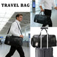 Distressed Leather Duffel with Shoe Compartment