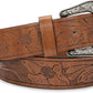 Women's Vintage Leather Belt – Hollow Flower Design