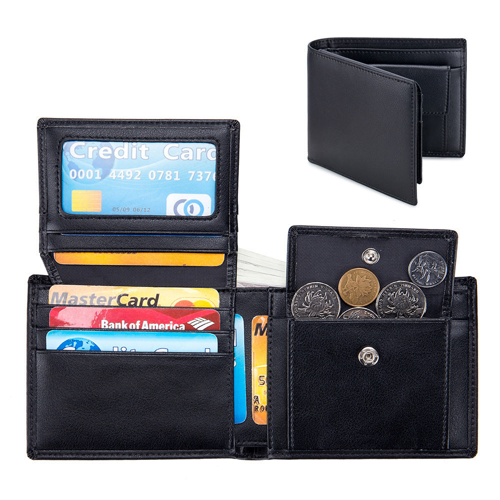 Men’s Short Trifold Wallet | Genuine Leather First Layer Cowhide