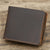 Men’s Genuine Leather Card Holder Wallet – Classic Bifold in Dark & Reddish Brown