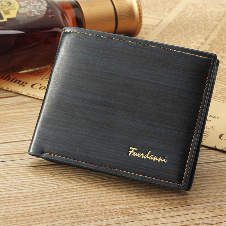 Men’s Bifold Leather Wallet – Slim Design, Six Pockets, Genuine Leather Billfold Purse