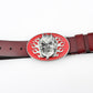 Western Skull Buckle Leather Belt - Bold Statement Fit