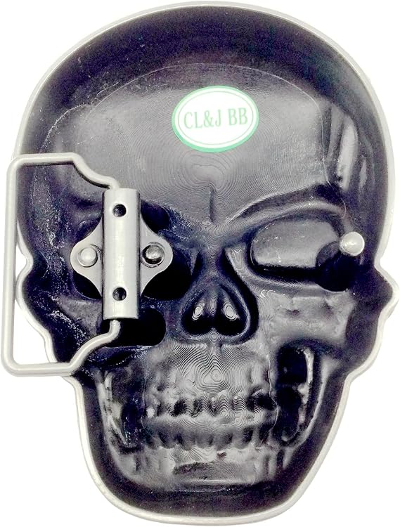 Pirate Skull Motorcyclist Belt Buckle – Western Biker
