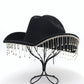 Warped Top Hat With Diamond Tassel Western Cowboy Hat