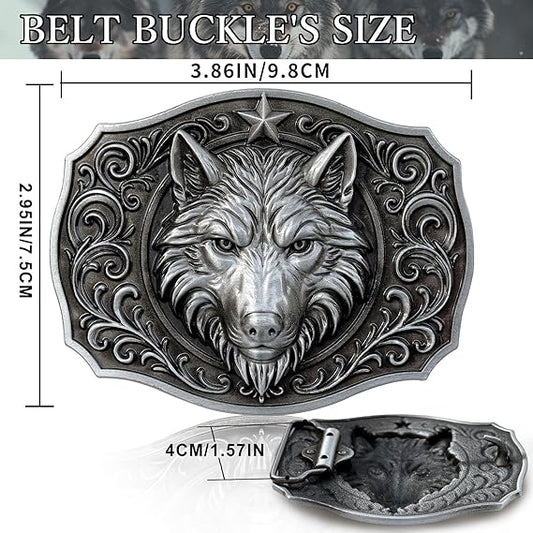 Wolf 3D Western Belt Buckle – Bold Novelty Design