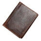 Men’s Vintage Bifold Leather Business Wallet – Multi-Compartment, Chocolate Brown