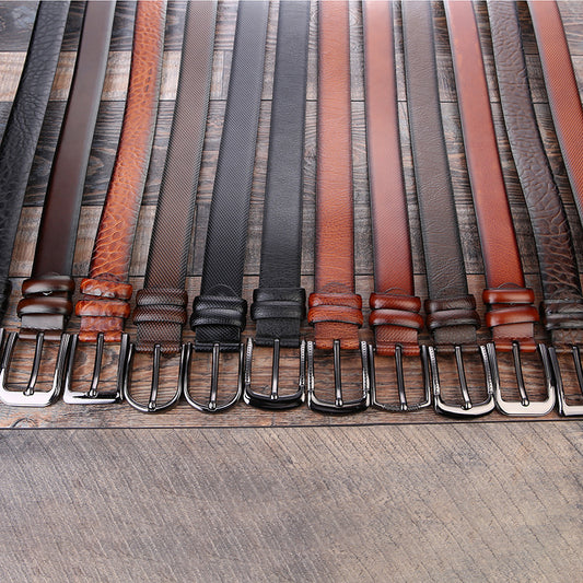 Men's Fashion Business Belt with Alloy Pin Buckle