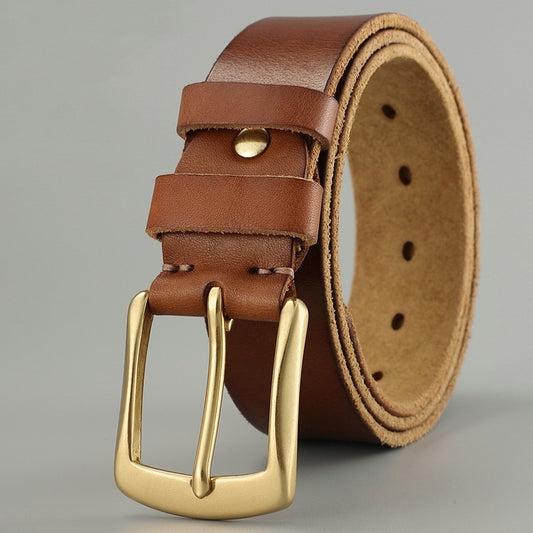 Handmade Cowhide Leather Rivet Belt for Men