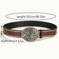 Western Cowboy PU Leather Belt – Floral Engraved