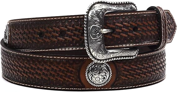Men's Basketweave Western Leather Belt – Removable Buckle