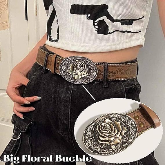 Women's Western Belt – Heart Embossed Buckle