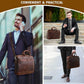 Men's Full-Grain Cowhide Business Briefcase – 15.6" Laptop