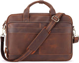 Men's Full-Grain Cowhide Business Briefcase – 15.6" Laptop