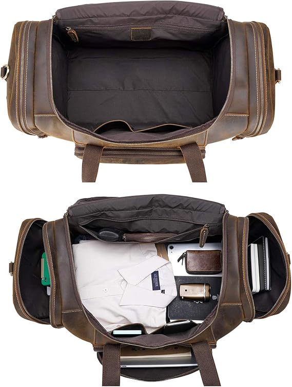 Men's Full Grain Cowhide Weekender Duffel – 23