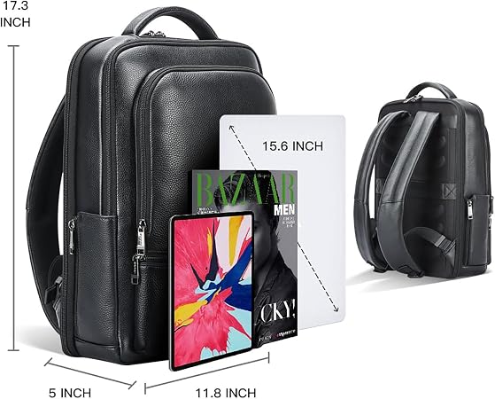 Men's Full Grain Executive Leather Backpack – 15.6