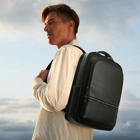 Men's Full Grain Executive Leather Backpack – 15.6