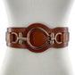 Women's Full Grain Leather Elastic Corset Belt – Gold Hook