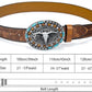 Women's Western Leather Belt – Turquoise Oval Buckle