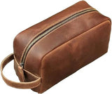 Handcrafted Full Grain Leather Dopp Kit - Cotton Lined
